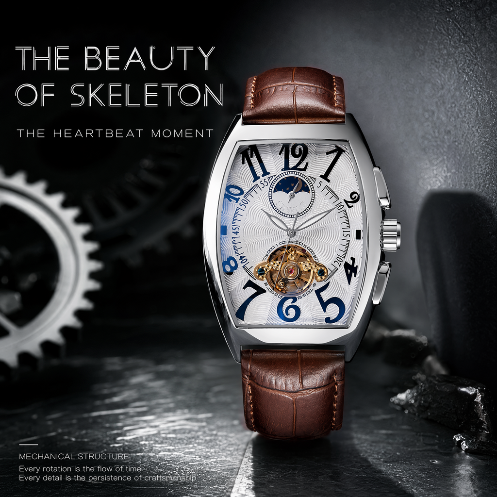 Luxury Tonneau Watch — Automatic Mechanical Movement