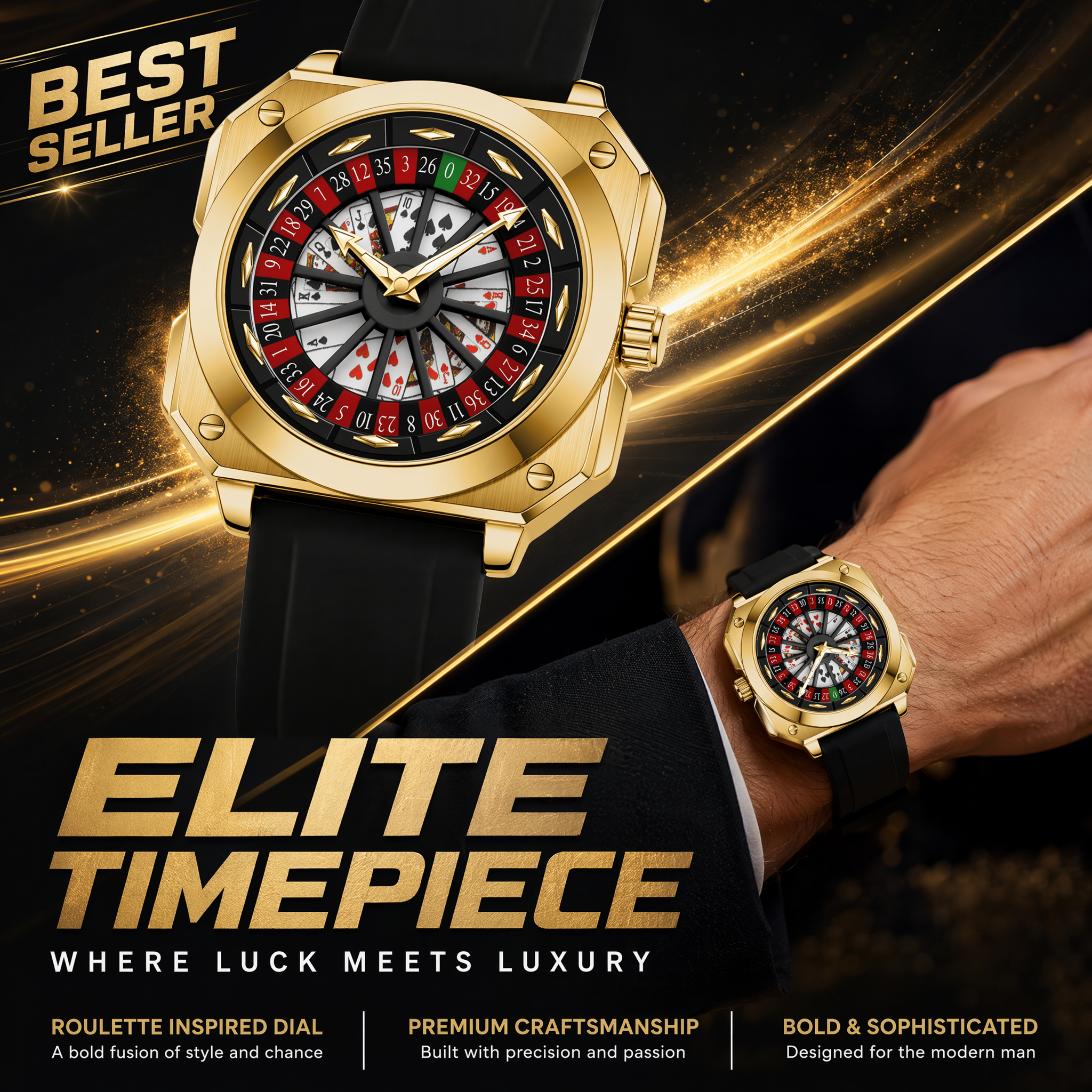 Unique Roulette Watch – Eye-Catching Spinning Face