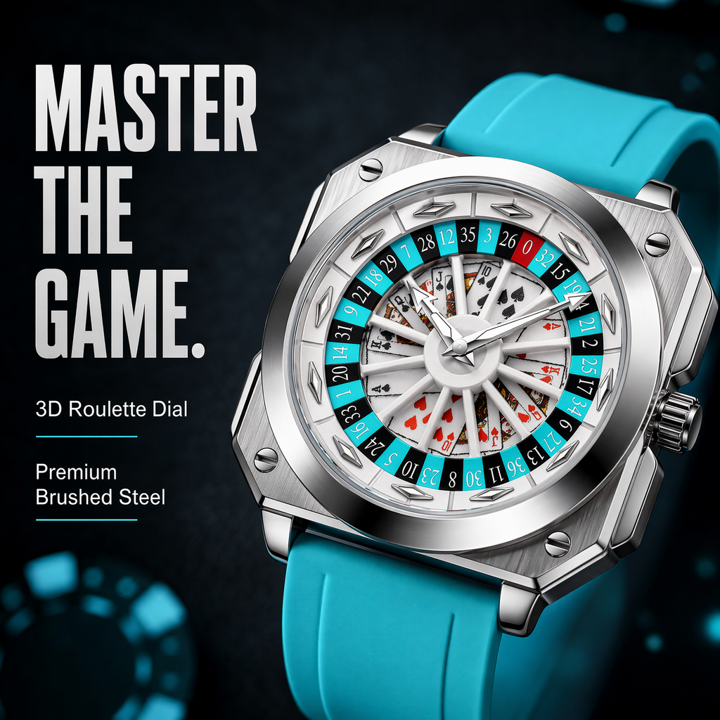 Roulette Wheel Watch – Spinning Dial Casino Style