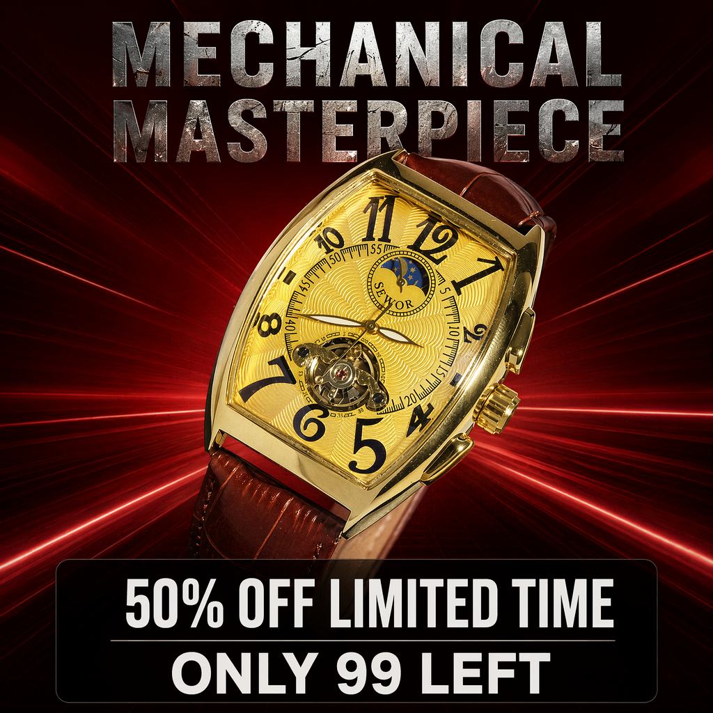 Luxury Tonneau Watch — Automatic Mechanical Movement