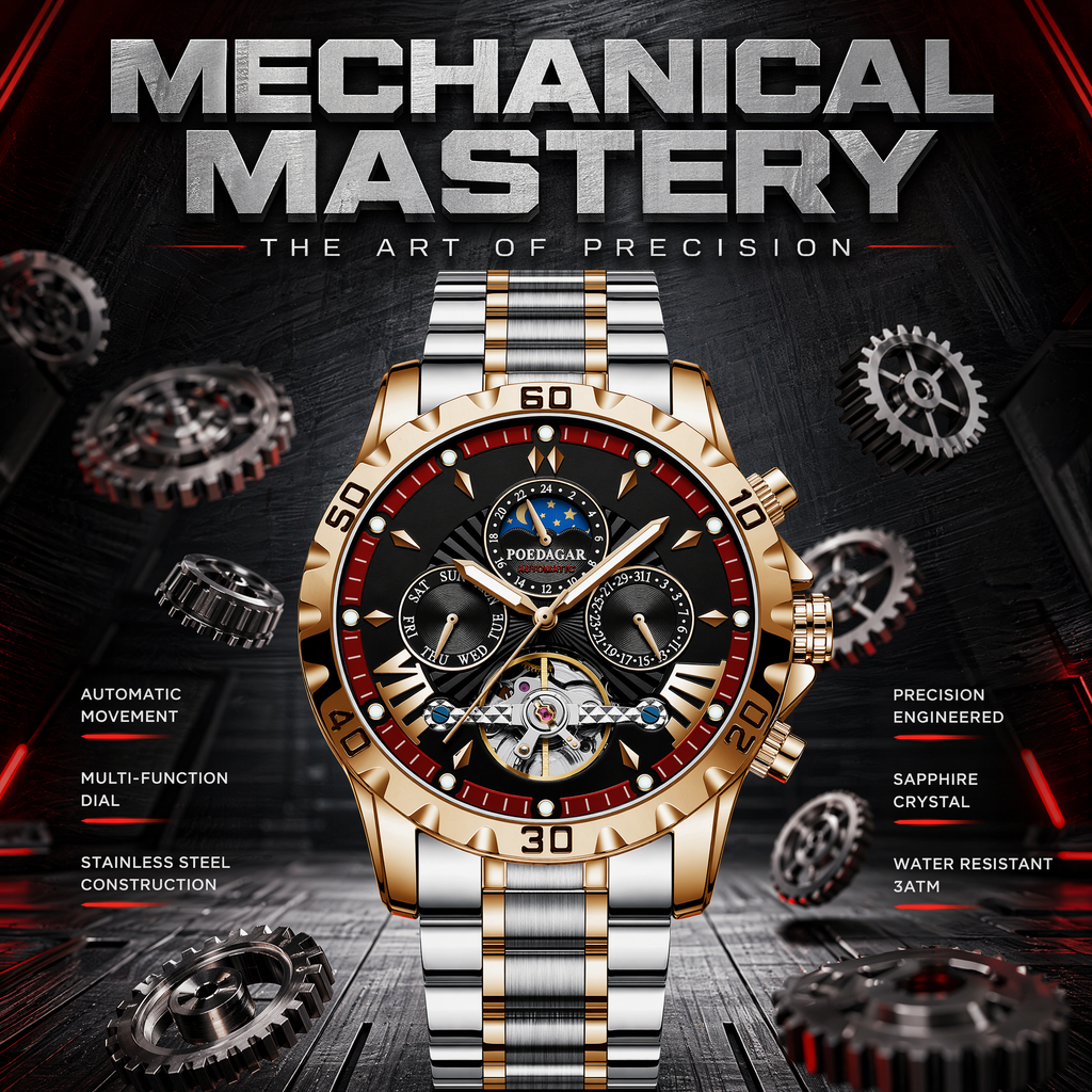 Skeleton Mechanical Watch – Visible Gears Movement