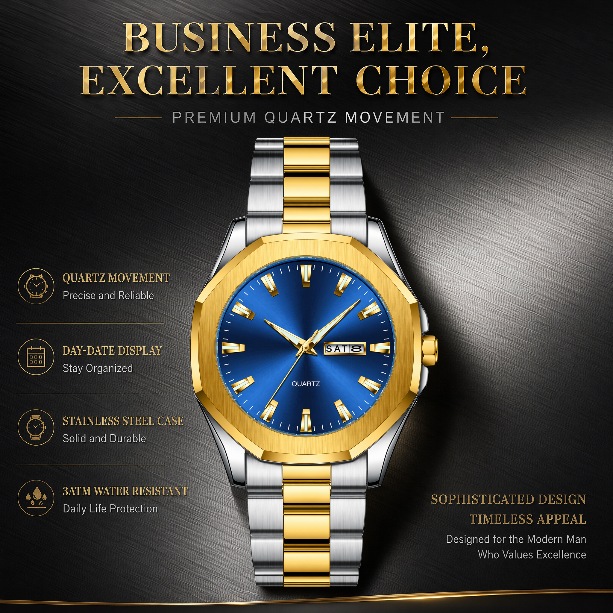 Casual Quartz Wristwatch – Comfortable & Versatile