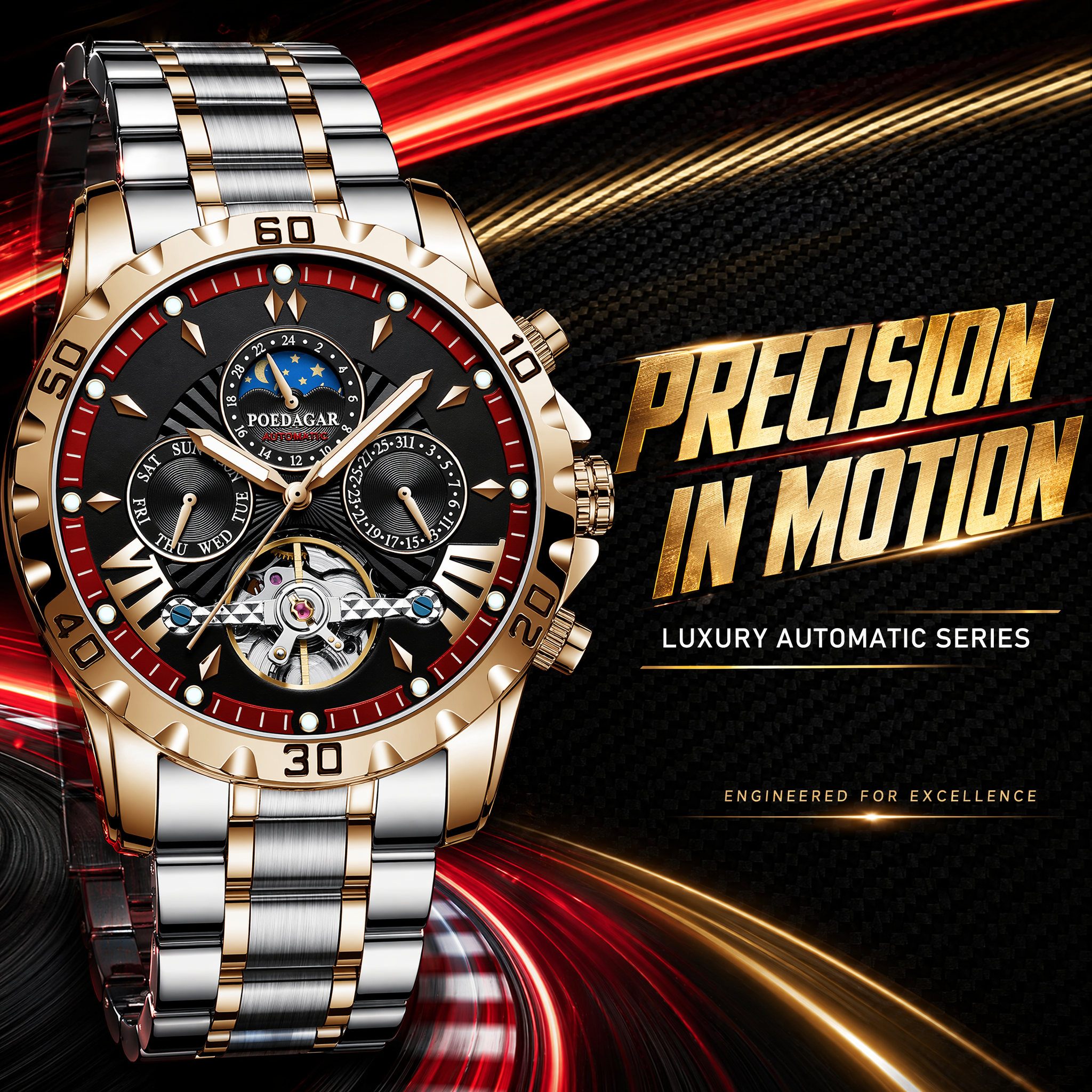 Skeleton Mechanical Watch – Visible Gears Movement