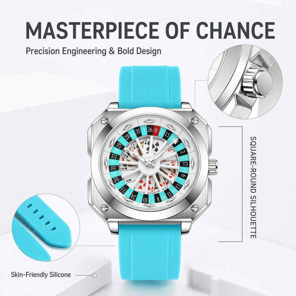 Roulette Wheel Watch – Spinning Dial Casino Style